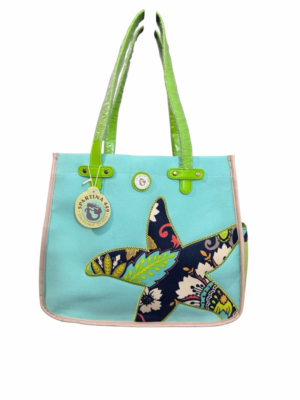 Spartina 449 Amelia Beach Tote Aqua Green Coastal Cruise Bag